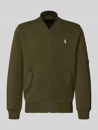 Polo Ralph Lauren Regular Fit Sweatjacke mit Logo-Stitching Modell Double in Oliv, Gr&ouml;&szlig;e XXL