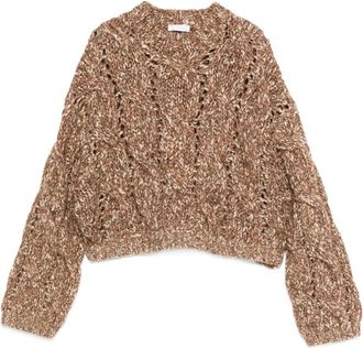 Brunello Cucinelli Truien & Vesten, Dames, Bruin, M, Luxe Sweaters Collectie