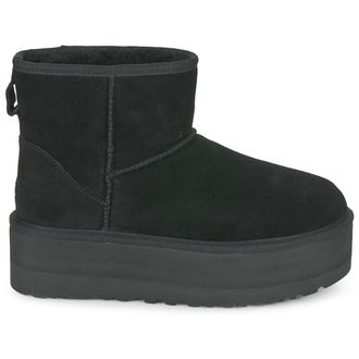 UGG Classic Mini Platform Suede Womens Ankle Boots - UK 3 - US 5 Women - EU 36 - Black - Size:UK 3