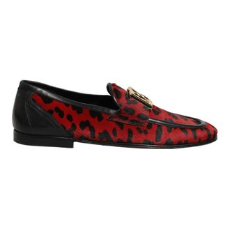 Dolce & Gabbana Loafers, male, Multicolor, Size: 6 US Leopard-Print Pony Hair Loafers
