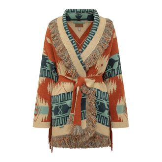 Alanui Cardigans, female, Multicolor, Size: XS Fringed Wrap Cardigan