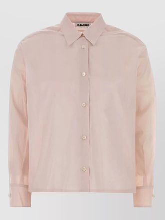 Jil Sander long sleeve cotton shirt sheer cuffs