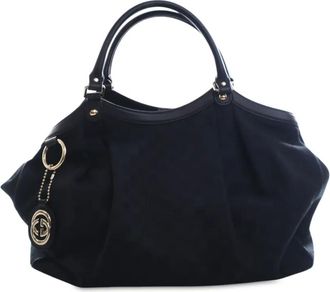 Gucci 2000-2015 Large GG Canvas Sukey tote bag - women - Canvas/Calf Leather/Leather - One Size - Black