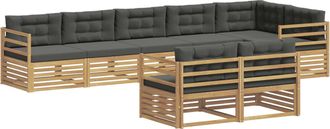 vidaXL Conjunto De Sof&aacute;s De Exterior 8 Uds. Blanco Y Antracita Vidaxl