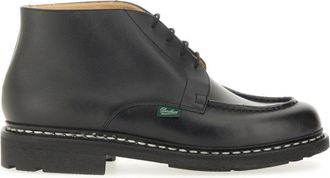 Paraboot Polished Leather Lace-Up Boot With Rounded Toe