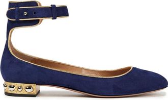 Aquazzura Lucky Star embellished suede ballet flats Size 38