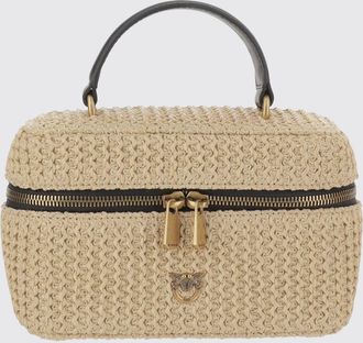 Pinko Borsa a mano Vanity in rafia e pelle Pinko