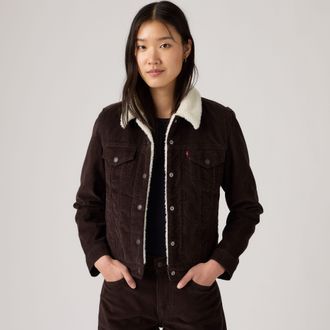 Levi's Original Sherpa Trucker Jacket - Womens - L - Brown
