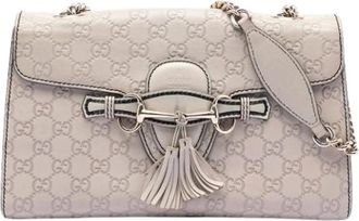 Gucci Pre-owned Shoulder Bags, female, White, Size: ONE SIZE Pre-owned Leather Shoulder Bag