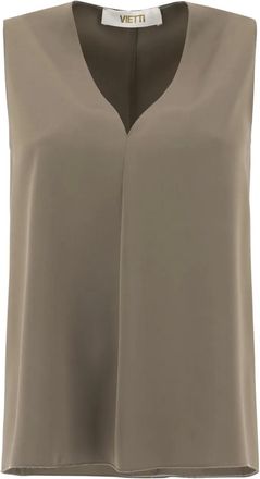 F.it v-neck sleeveless top - women - Polyurethane - 42 - Brown