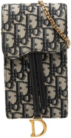 Dior Pre-owned Dior Oblique Canvas Vertical Saddle Pouch Ladies PT97WF874J2JCUS9