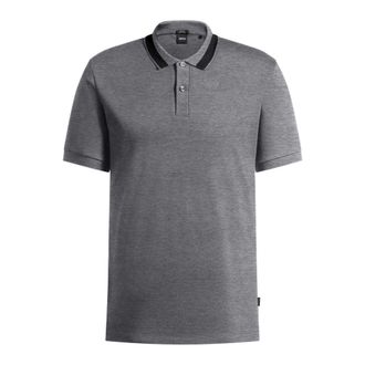 HUGO BOSS Heren Melange Regular Poloshirt (Medium Grijs)