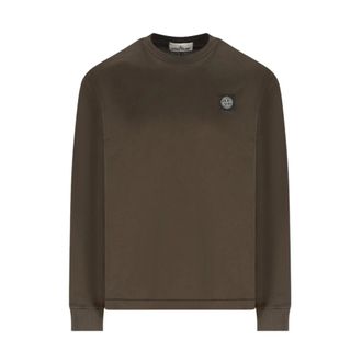 Stone Island Compass-badge Katoenen T-shirt - Heren - Sweatshirts - Groen - M - Katoen - Hoodies & sweatvesten