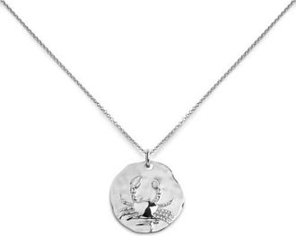 Monica Vinader Zodiac Charm Pendant Necklace in Silver Cancer at Nordstrom