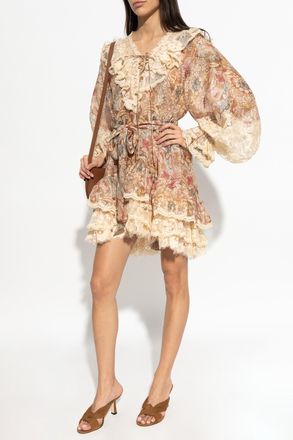 Zimmermann Dress With Lace Inserts, Womens, Multicolour