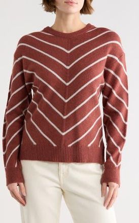Wishlist Chevron Knit Pullover Sweater in Brick/Grey at Nordstrom Rack, Size Medium