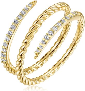 Lafonn Serpentine Pav&eacute; Simulated Diamond Wrap Ring in Gold at Nordstrom, Size 7