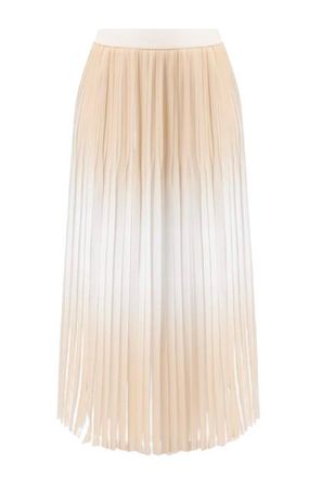 PESERICO Cream Ombre Pleated Midi Skirt Size M