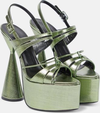 D'accori Belle metallic leather platform sandals