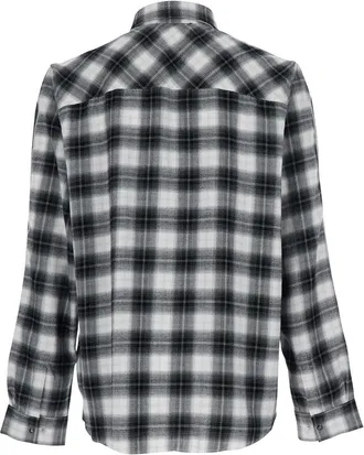 Amiri Mens Shirt With Classic Collar, White-Black Cotton White/black