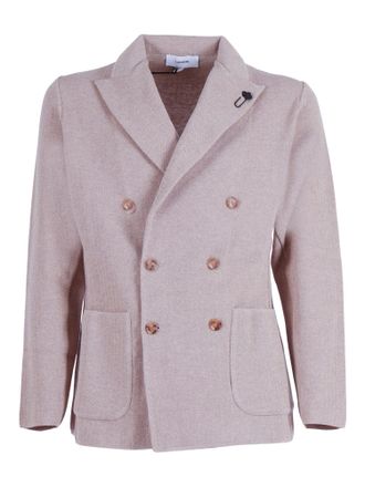Lardini Double Breasted Textured Knit Blazer