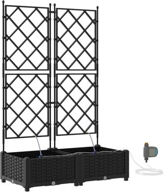 vidaXL Jardineras Negro 80 X 40 X 126 Cm Acero Vidaxl