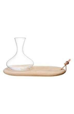 LSA Wine Carafe & Cheese Board Set in Clear/Oak at Nordstrom