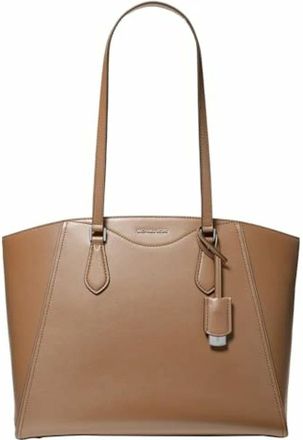 Michael Kors Taryn Grote Leren Tote - Dames - Tassen - Bruin - Maat: ONE Size Linnen