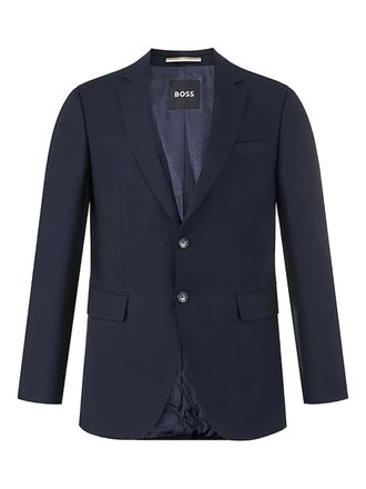 BOSS two-button textured jacket - men - Elastane/Polyester/Wool - 48 - Blue