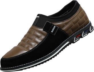 Generic Wide Fitting Dress Shoes for Men, Pu Leather Shoe Slip On Formal Business Shoes Flat Bottom Dress Loafers Soft Comfortable Derbys Shoe Slip-Resistant 