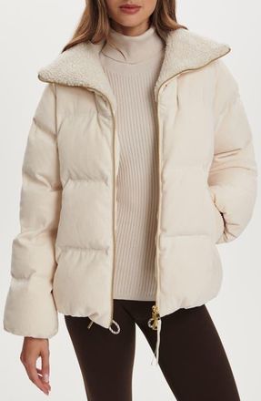 Varley Brackley Corduroy Puffer Jacket in Birch at Nordstrom, Size Xx-Small