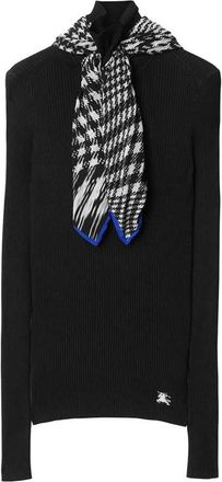 Burberry Scarf Rib Knit Sweater, Size Small