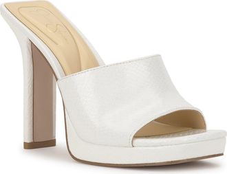 Jessica Simpson Azelica Platform Slide Sandal in Bright White at Nordstrom, Size 7