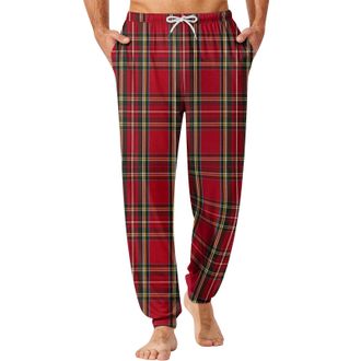 Generic Xmas Mens Pj Bottoms - Cozy Christmas Pajama Pants with Pockets, Elastic Waist for Warm Sleep & Home Lounge