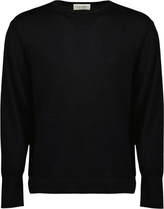 Officine G&eacute;n&eacute;rale Truien & Vesten, Heren, Zwart, S, Wol, Crew Neck Sweater Italian Merino Wool
