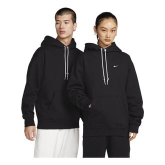 Nike Solo Swoosh Fleece Pullover Hoodie Black DX1356-010