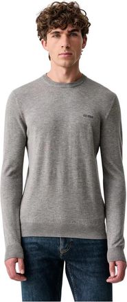 Guess Marcos Sweater - Heren - Ronde hals truien - Grijs - XL - Wol - Truien & Vesten