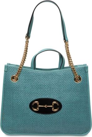 Gucci Pre-owned Gucci Medium Raffia Horsebit 1955 Chain Tote Ladies L2YXEZZUO1E05RK9