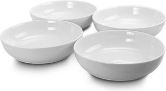Gibson Home Extra Wide 8.5 in. Stoneware Dinner and Serving Bowls, Set of 4 in White at Nordstrom