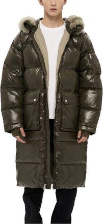 AlphaStyle Audet Mens Long Hooded Down Parka in Green at Nordstrom, Size 3X-Large