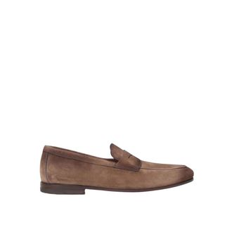 Santoni Loafers, male, Brown, Size: 9 1/2 US Suede Leather Penny Loafers