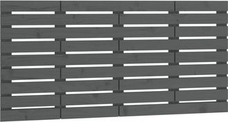 vidaXL Cabecero De Cama De Pared Madera Maciza Pino Gris 156x3x63 Cm Vidaxl