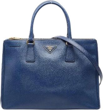 Prada Pre-owned Handbags, female, Blue, Size: ONE SIZE Pre-owned Galleria Saffiano 2way bag