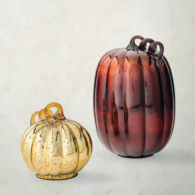 LED Mercury Glass Pumpkin - Bronze - Frontgate - Christmas Decor