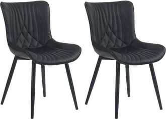 Clp Clp - Juego De 2 Sillas De Comedor Brady Negro Simil Cuero