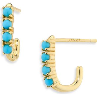 Argento Vivo Turquoise Oblong Hoop Earrings in Gold at Nordstrom Rack