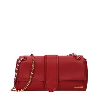 Jacquemus Bambino Umh&auml;ngetasche Damen Leder Rot/Dunkelrot