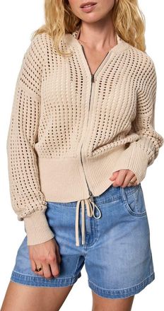 Sanctuary Laguna Openwork Sweater in Summer Sand White at Nordstrom, Size X-Small