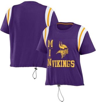 WEAR by Erin Andrews Womens WEAR by Erin Andrews Purple Minnesota Vikings Cinched Colorblock T-Shirt at Nordstrom, Size X-Small