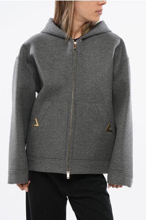 Valentino Virgin Wool Heavy Hood with Zip Closure size 42